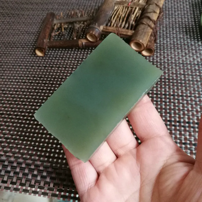 Natural Kunlun Jade Rough Nephrite Raw (117g,6.8X4.5X1.2cm)