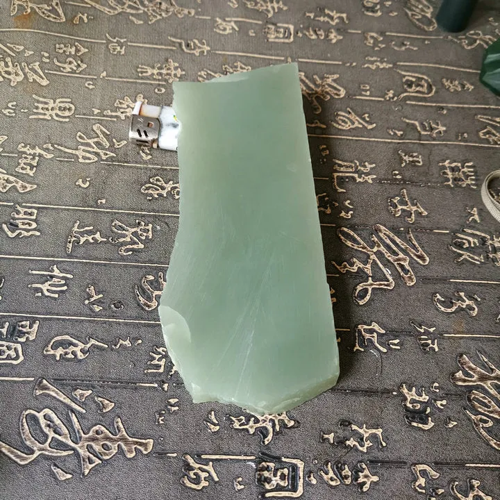 Natural Kunlun Jade Rough Nephrite Raw (327g, 15X5.5X1.2cm)