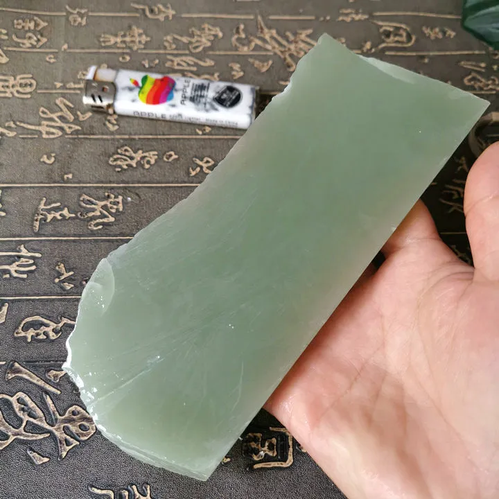 Natural Kunlun Jade Rough Nephrite Raw (327g, 15X5.5X1.2cm)