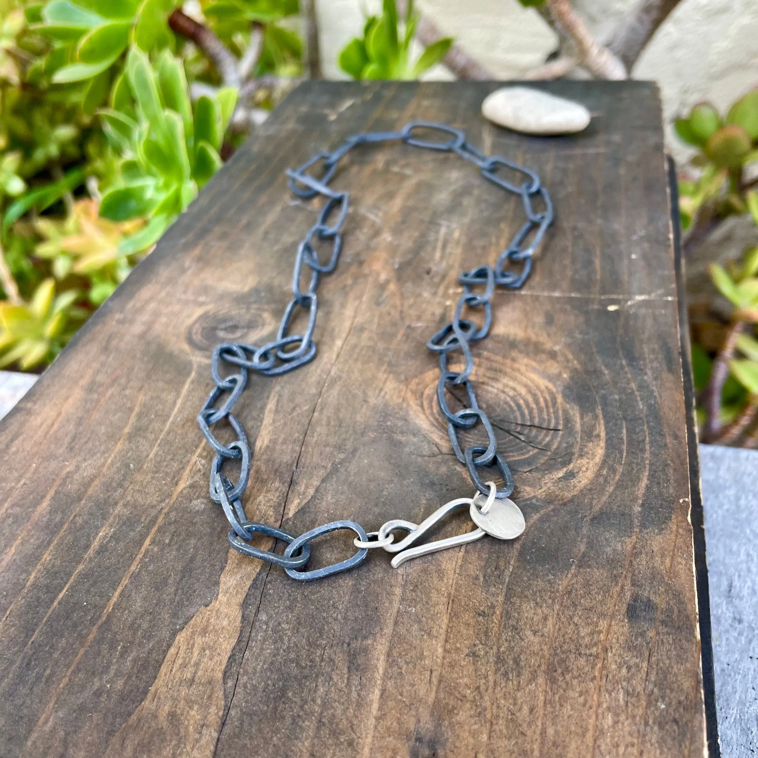 NEW! Cable Chain Link Necklace in Oxidized Sterling Silver by Ashley Procopio