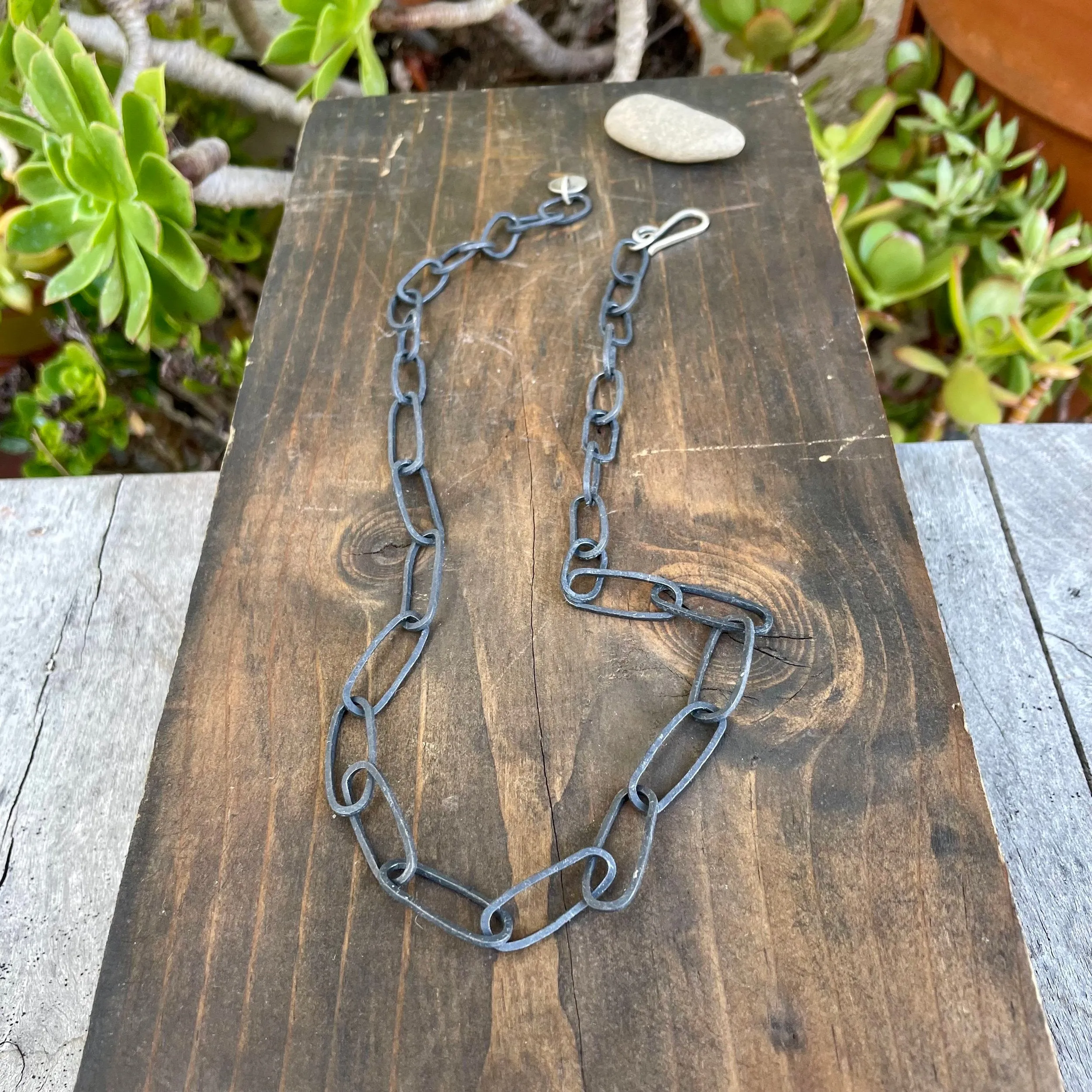 NEW! Cable Chain Link Necklace in Oxidized Sterling Silver by Ashley Procopio