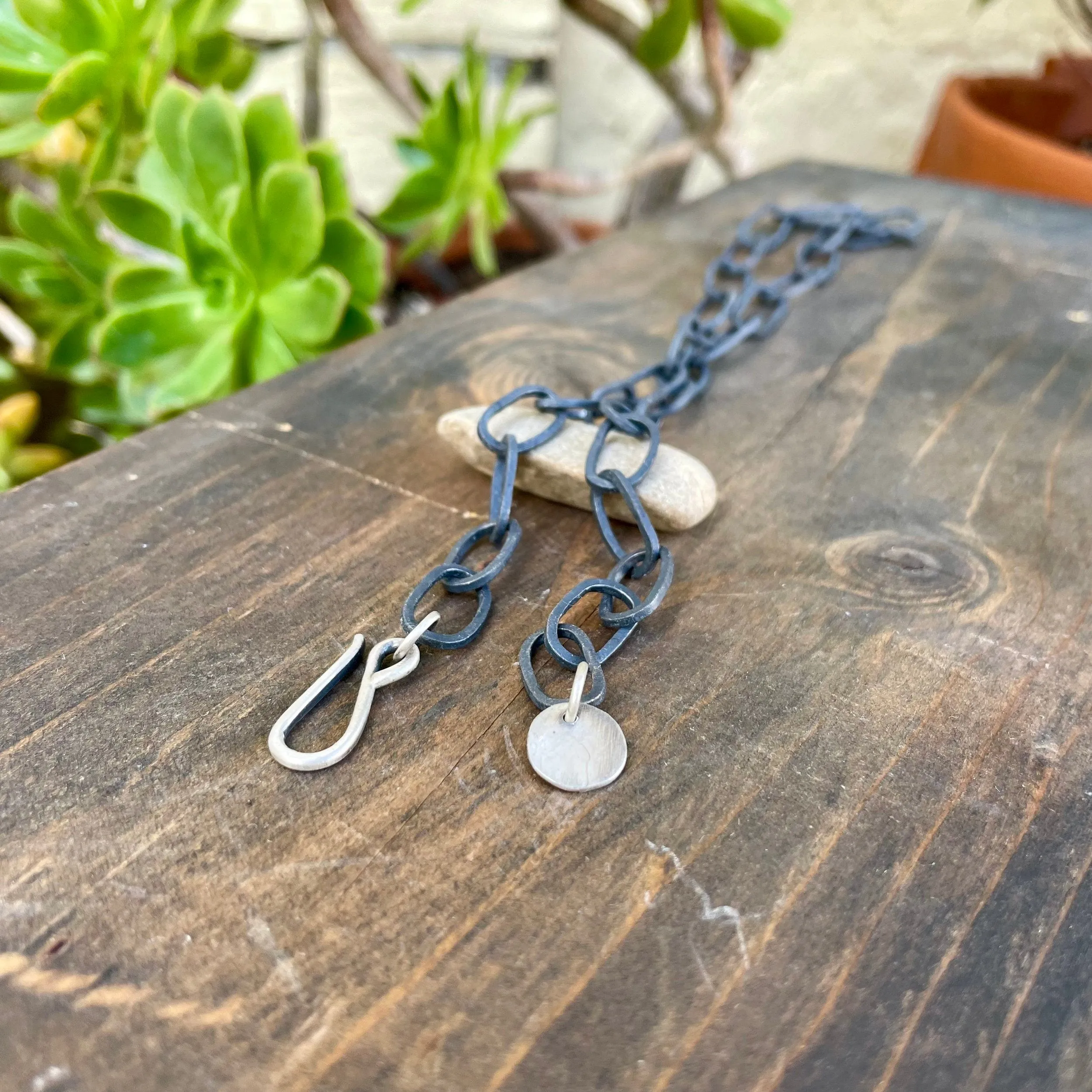 NEW! Cable Chain Link Necklace in Oxidized Sterling Silver by Ashley Procopio