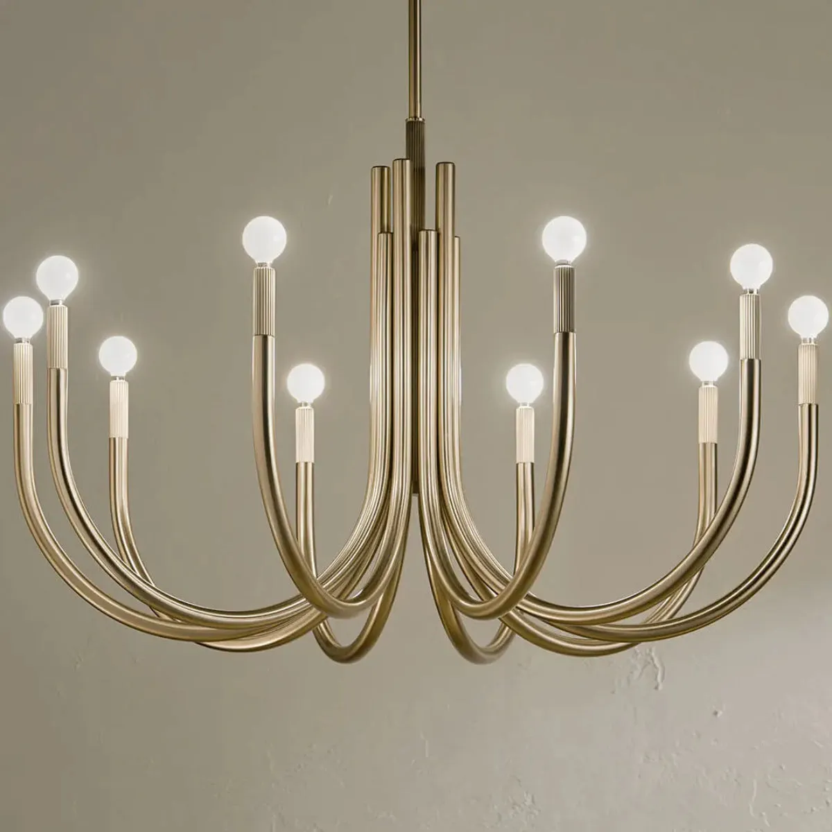 Odensa 40 in. 10 Lights Chandelier Champagne Bronze Finish