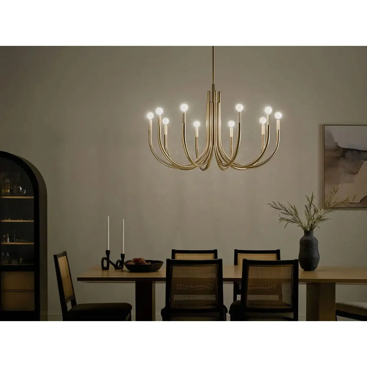 Odensa 40 in. 10 Lights Chandelier Champagne Bronze Finish