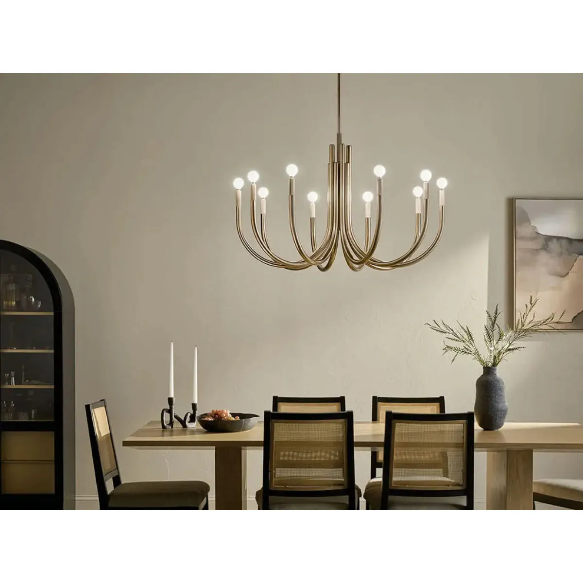 Odensa 40 in. 10 Lights Chandelier Champagne Bronze Finish