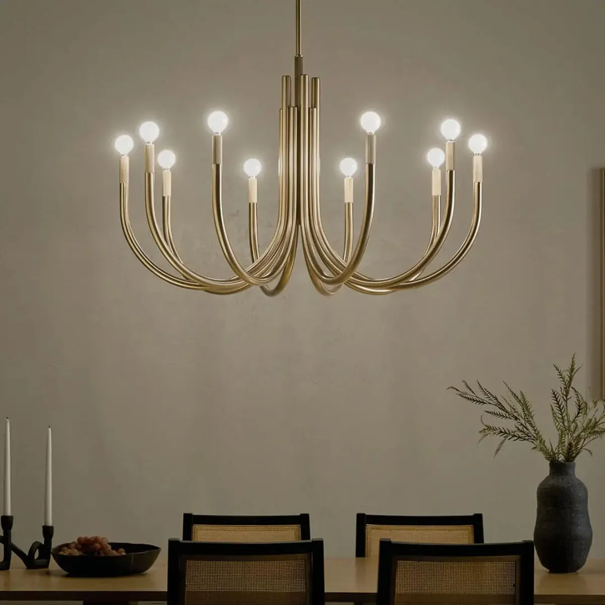 Odensa 40 in. 10 Lights Chandelier Champagne Bronze Finish