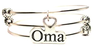 Oma Grandmother In German Triple Style Expandable Bangle Bracelet