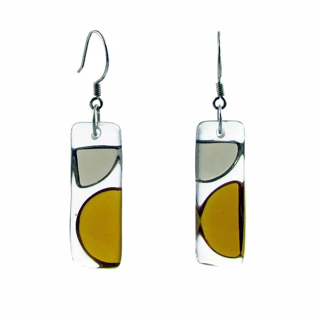 Onda Glass Earrings - Black