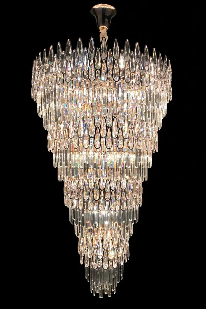 Oversized Multi-layers Luxury Creative Art Crystal Chandelier for Foyer/Staircase/Hallway