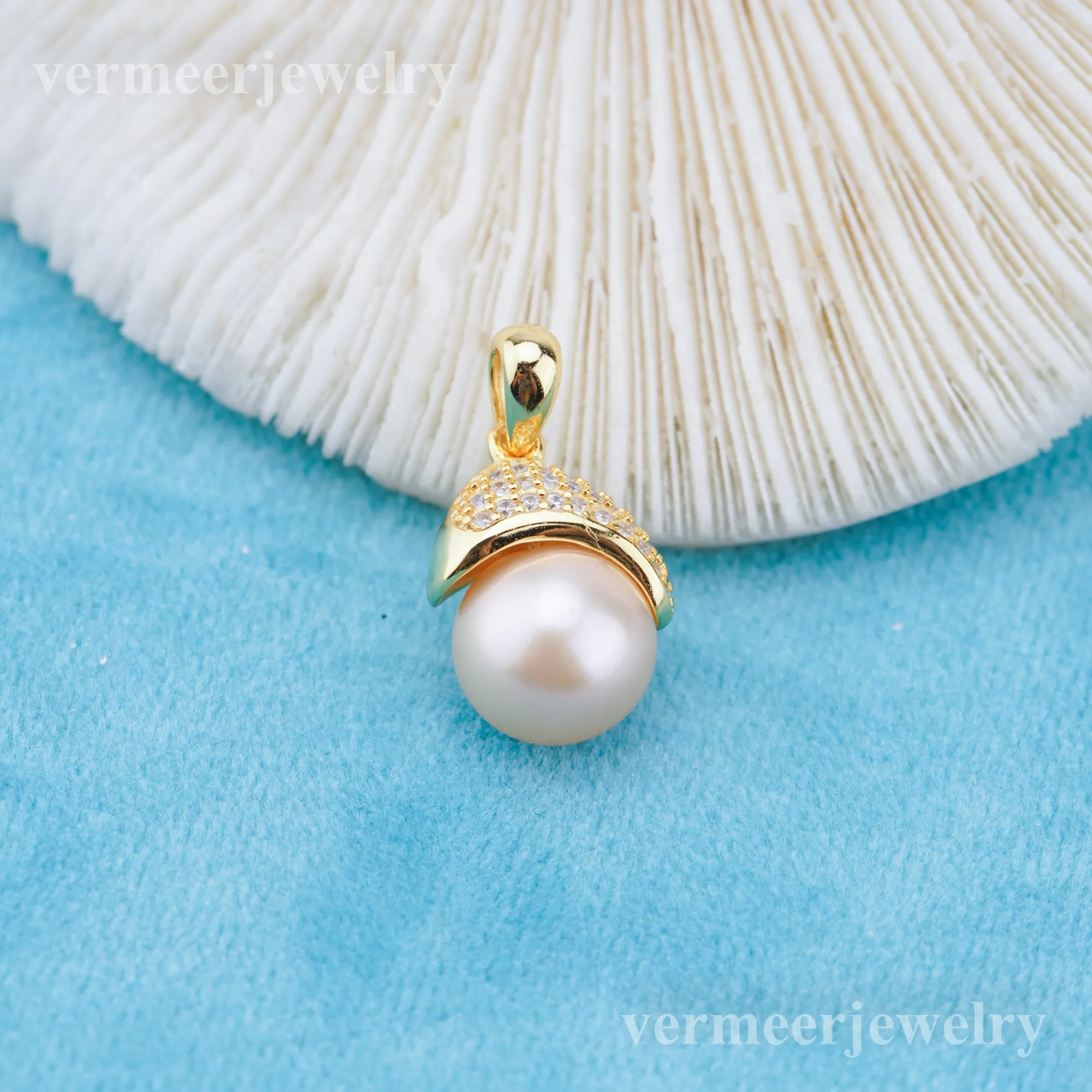 Pe011038  DIY 9-12mm Natural Freshwater pearl pendant accessory 925 sterling silver engagement jewelry necklace for women