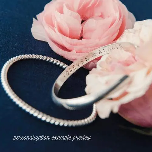 Personalized Silver Bridesmaid Bangle