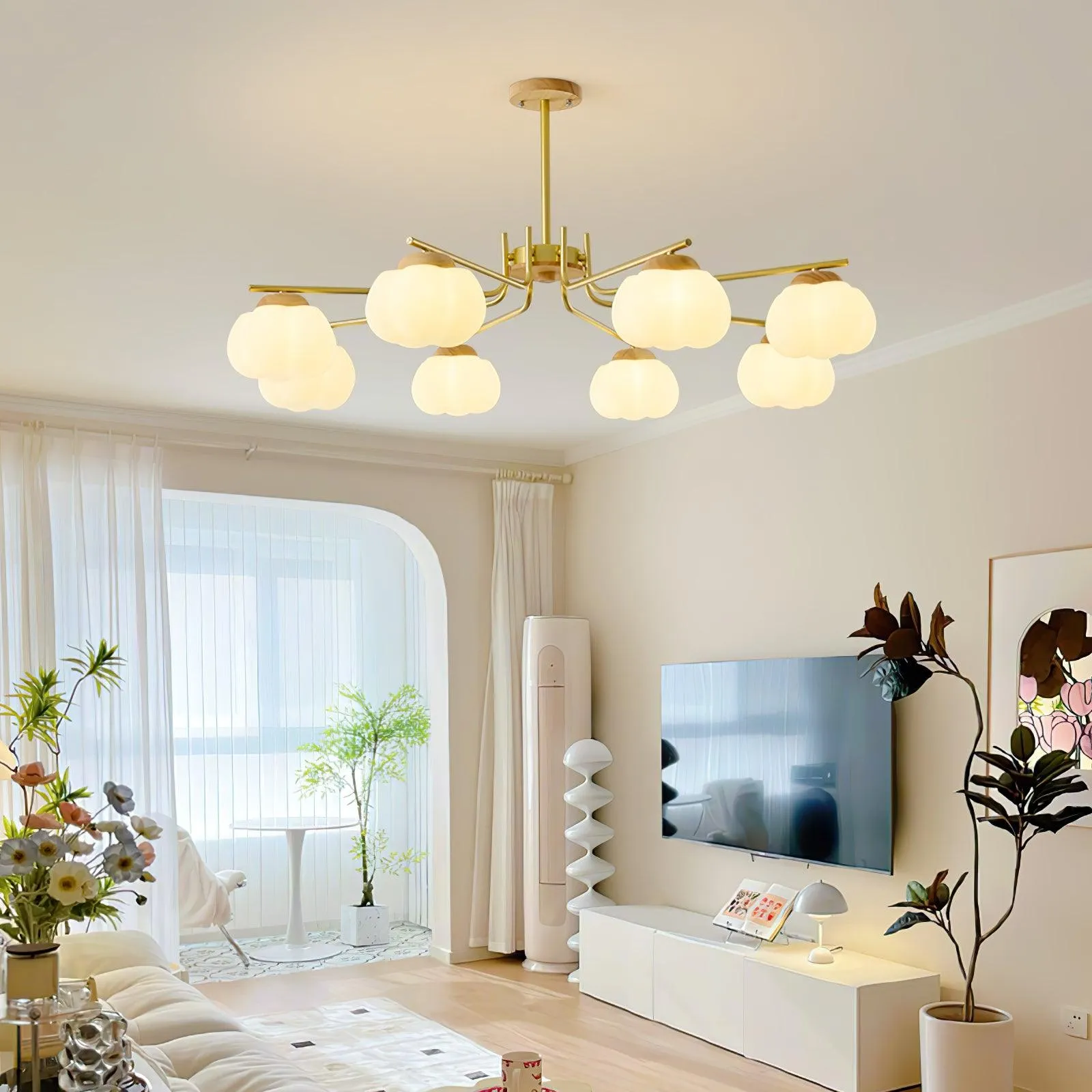 Plastic Cotton Balls Chandelier