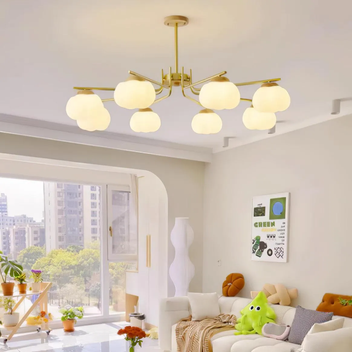 Plastic Cotton Balls Chandelier