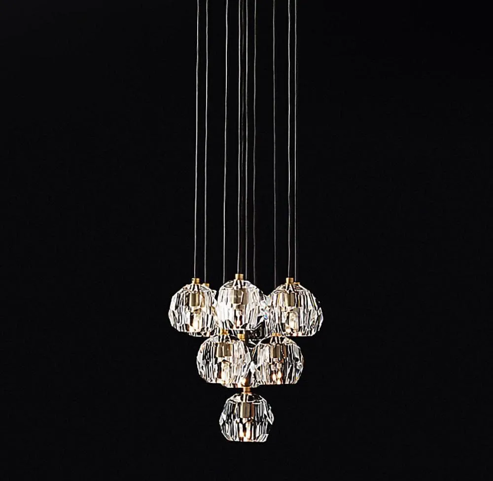 Polyhedron Crystal Round Cluster Chandelier