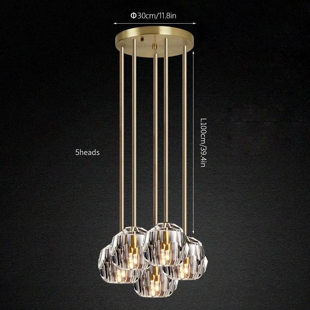 Polyhedron Crystal Round Cluster Chandelier