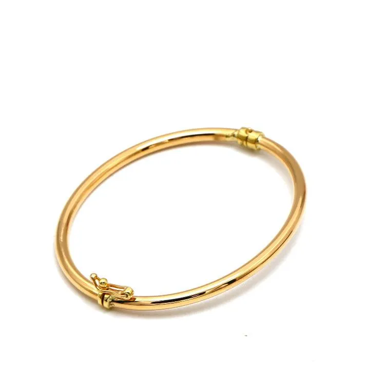 Real Gold Plain Calendar Pipe Bangle 1063 (SIZE 17) BA1486