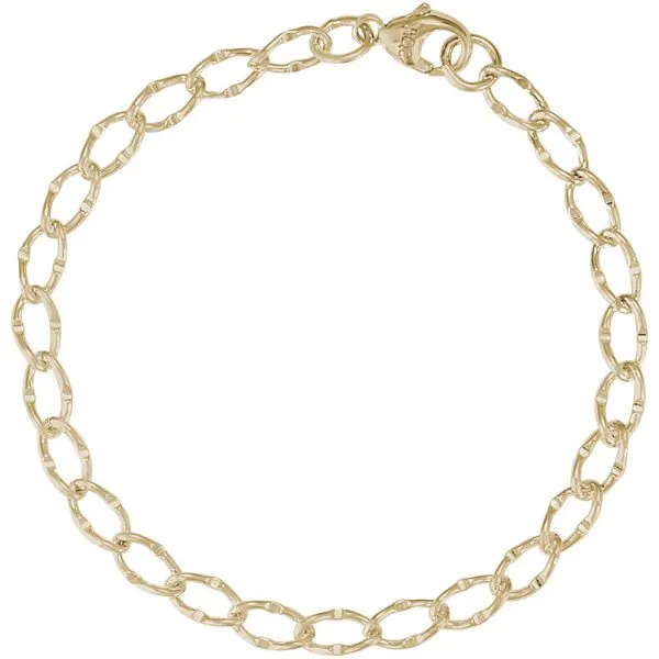 Rembrandt Charms Dapped Single Link Curb Classic Bracelet