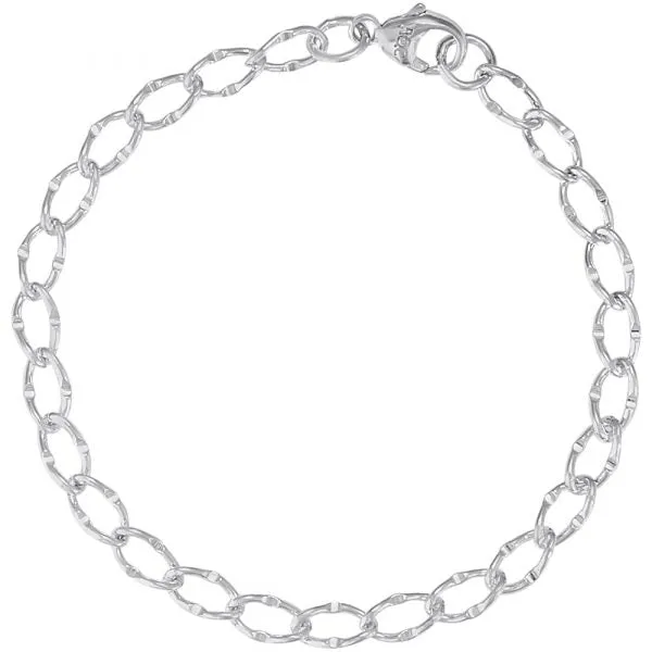 Rembrandt Charms Dapped Single Link Curb Classic Bracelet