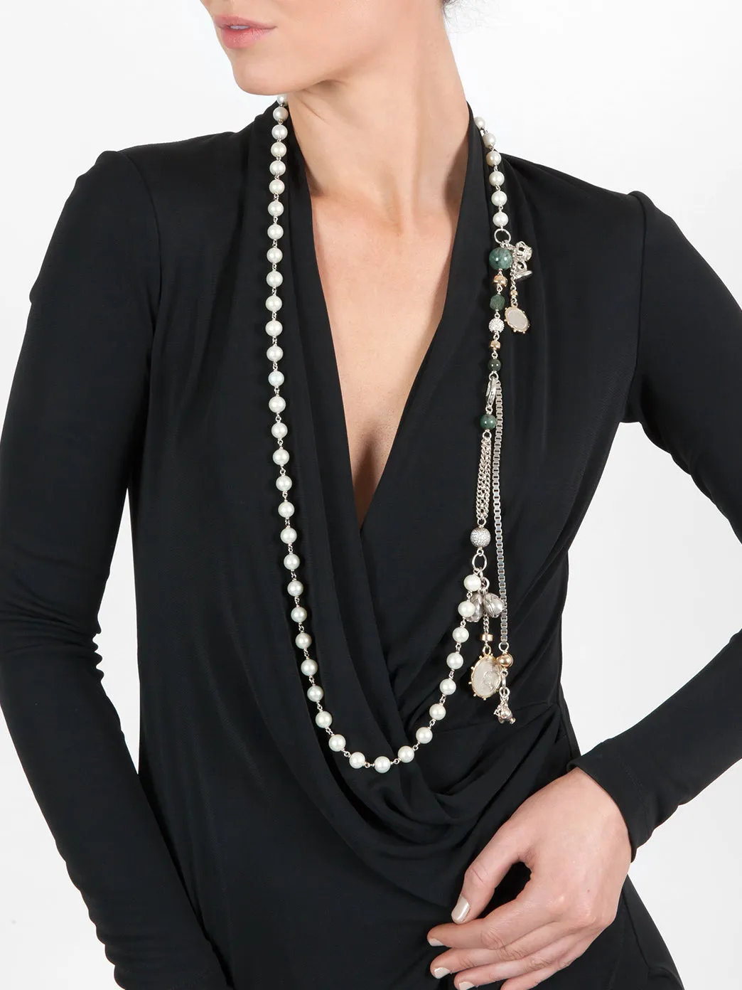 Rope Opera Pearl Strand Necklace