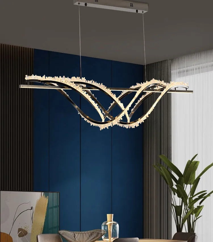 Rose Rock Crystal Grand Linear Chandelier | Ivanka Lumiere