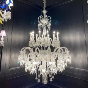 Rylight Luxury Royal Large Multi-layers Candle Crystal Chandelier