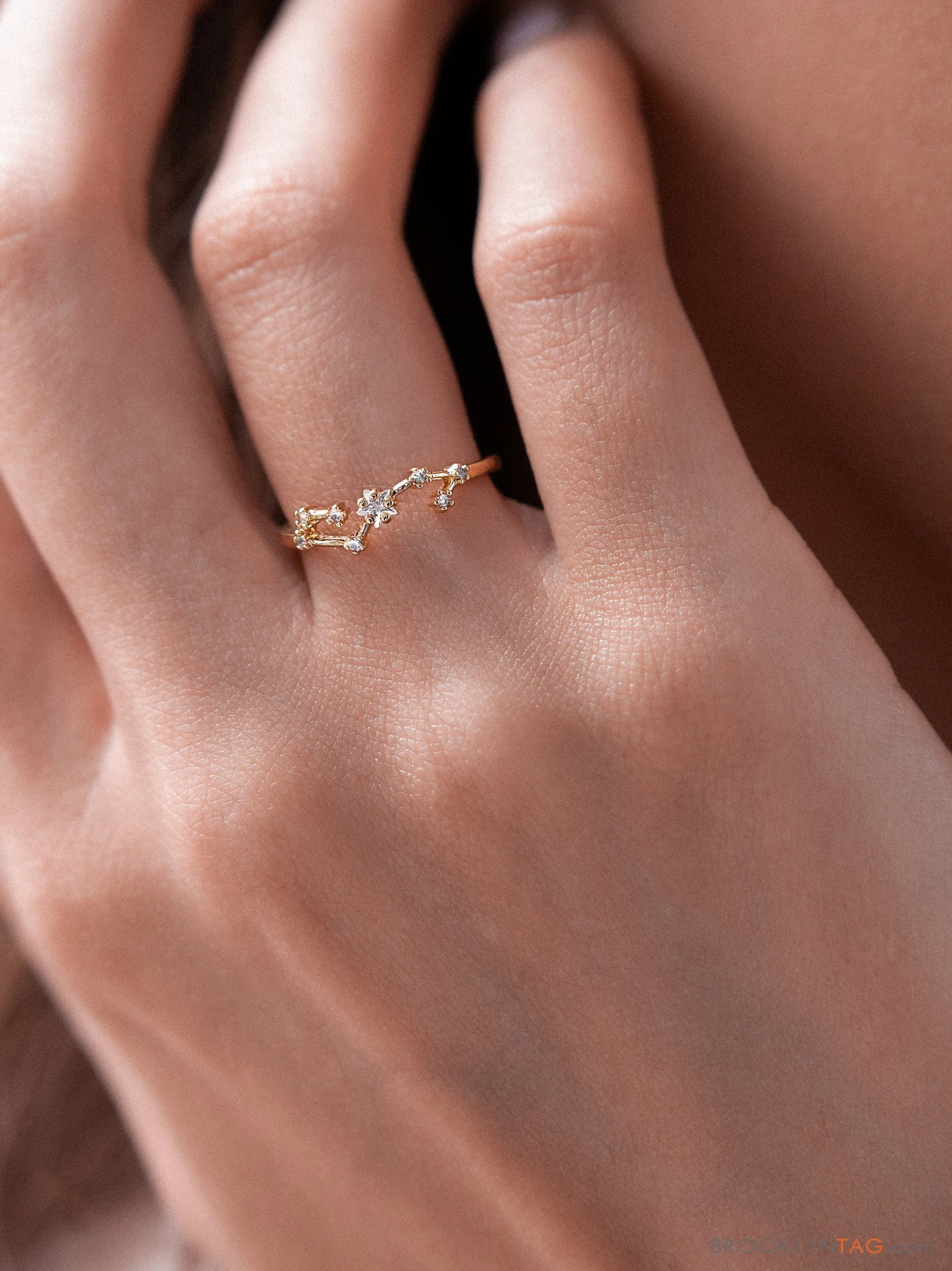 Scorpio Zodiac Constellation Bracelet and Ring Matching Set