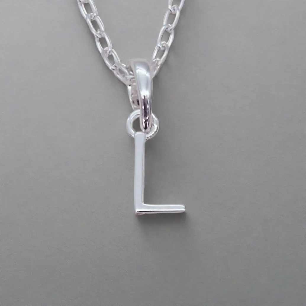 Silver Initial and January Garnet Birthstone Necklace