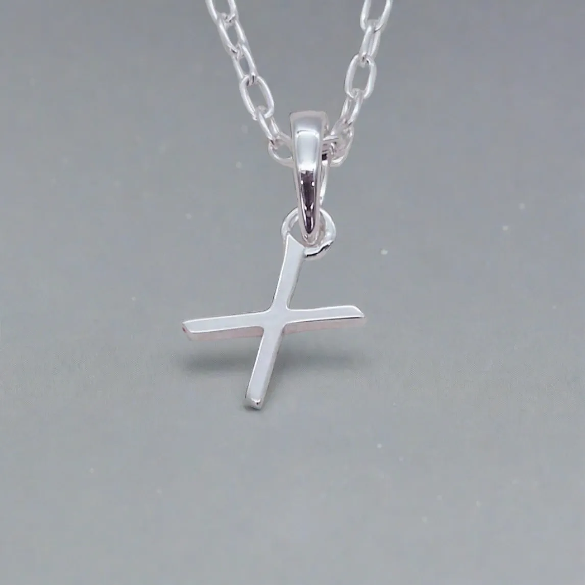 Silver Initial and January Garnet Birthstone Necklace