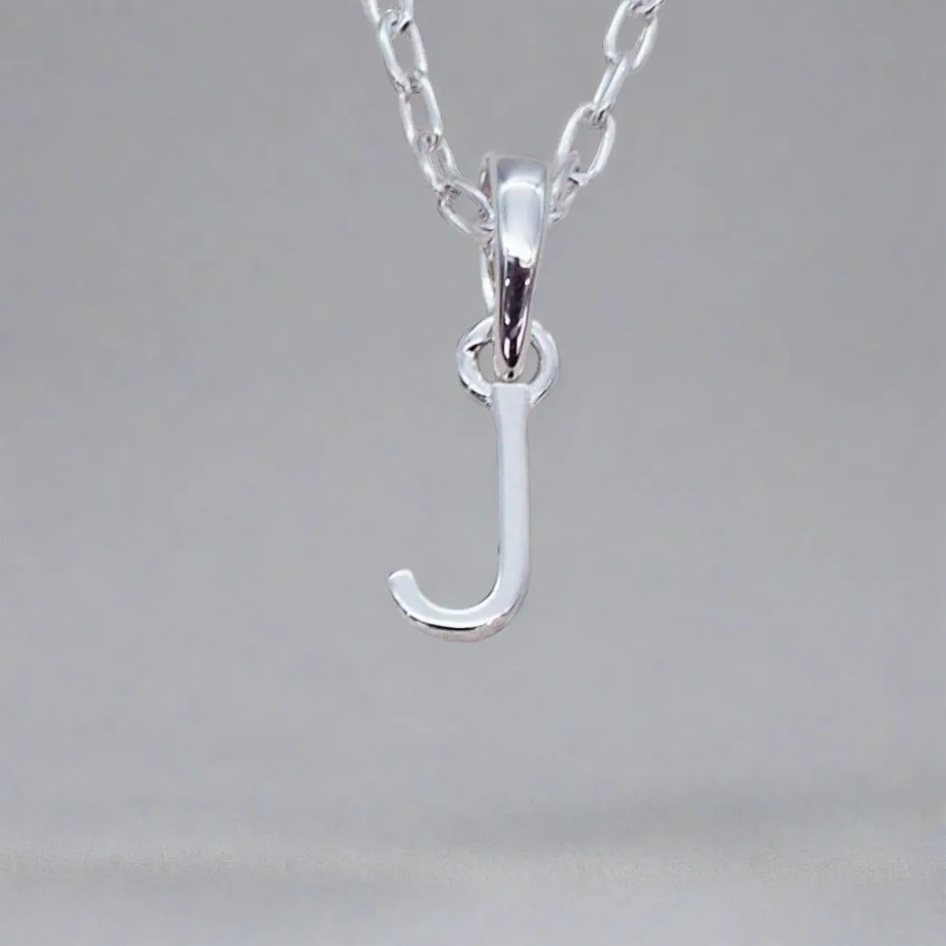 Silver Initial and January Garnet Birthstone Necklace