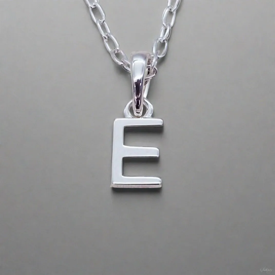 Silver Initial and January Garnet Birthstone Necklace