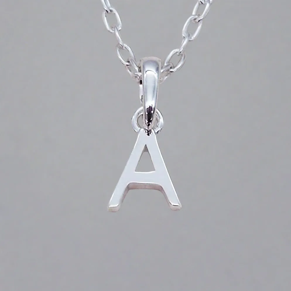 Silver Initial and January Garnet Birthstone Necklace