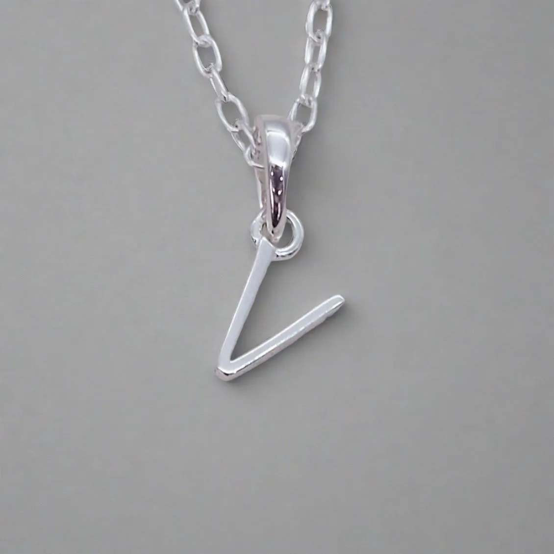 Silver Initial and January Garnet Birthstone Necklace