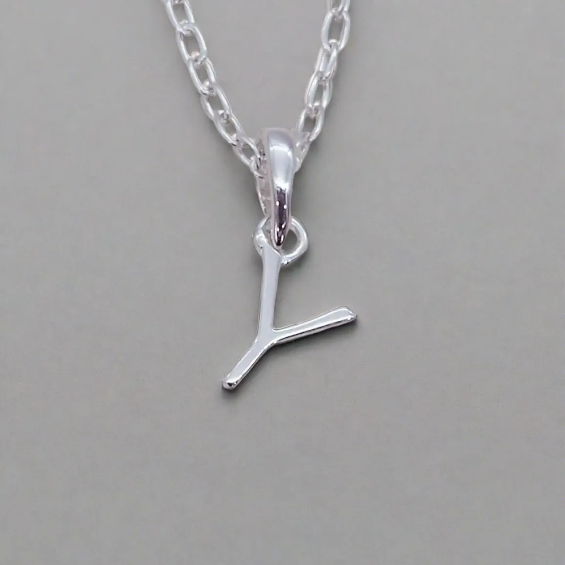 Silver Initial and January Garnet Birthstone Necklace