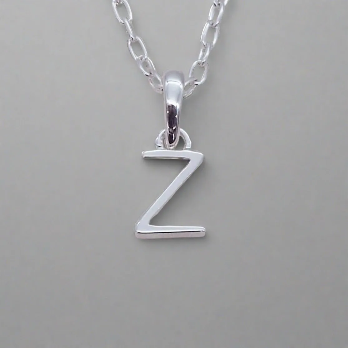 Silver Initial and January Garnet Birthstone Necklace