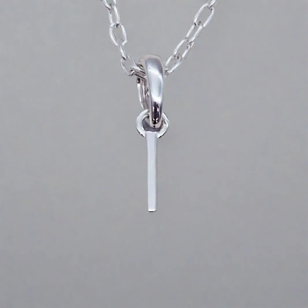 Silver Initial and January Garnet Birthstone Necklace