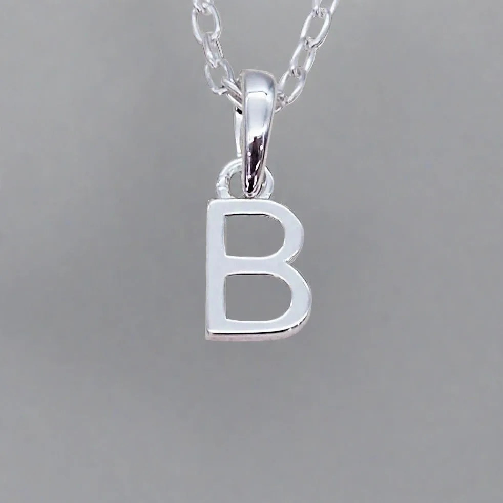 Silver Initial and January Garnet Birthstone Necklace