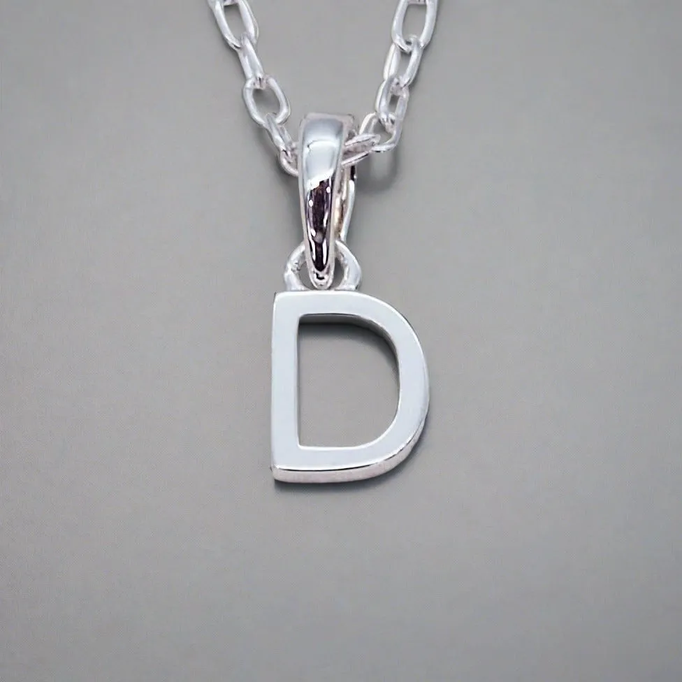 Silver Initial and January Garnet Birthstone Necklace