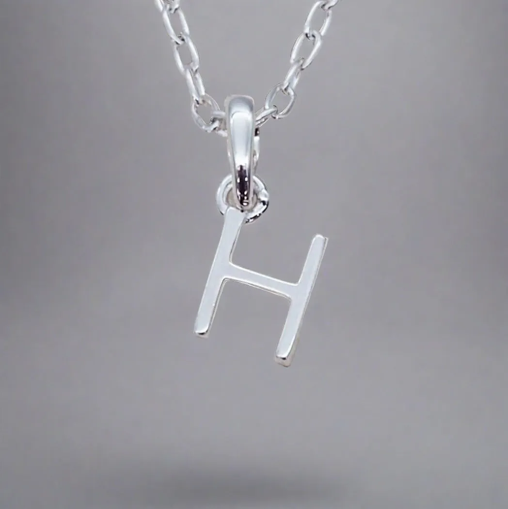 Silver Initial and January Garnet Birthstone Necklace