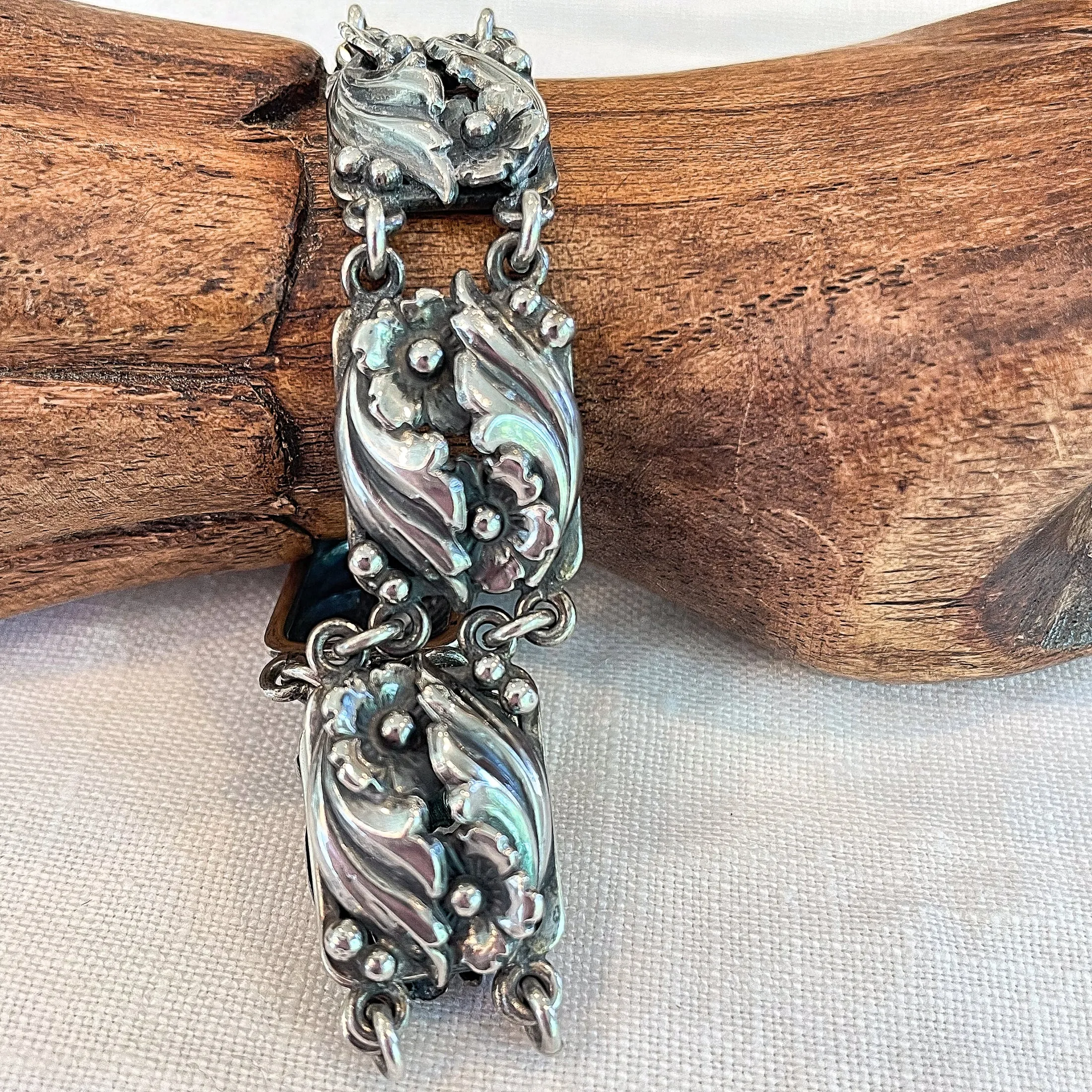 SOLD Vintage Niels Erik From, Craftsman Nouveau Sterling Bracelet