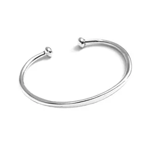 Solid Torque 925 Sterling Silver Bar Bangle, Unisex Silver Bangle