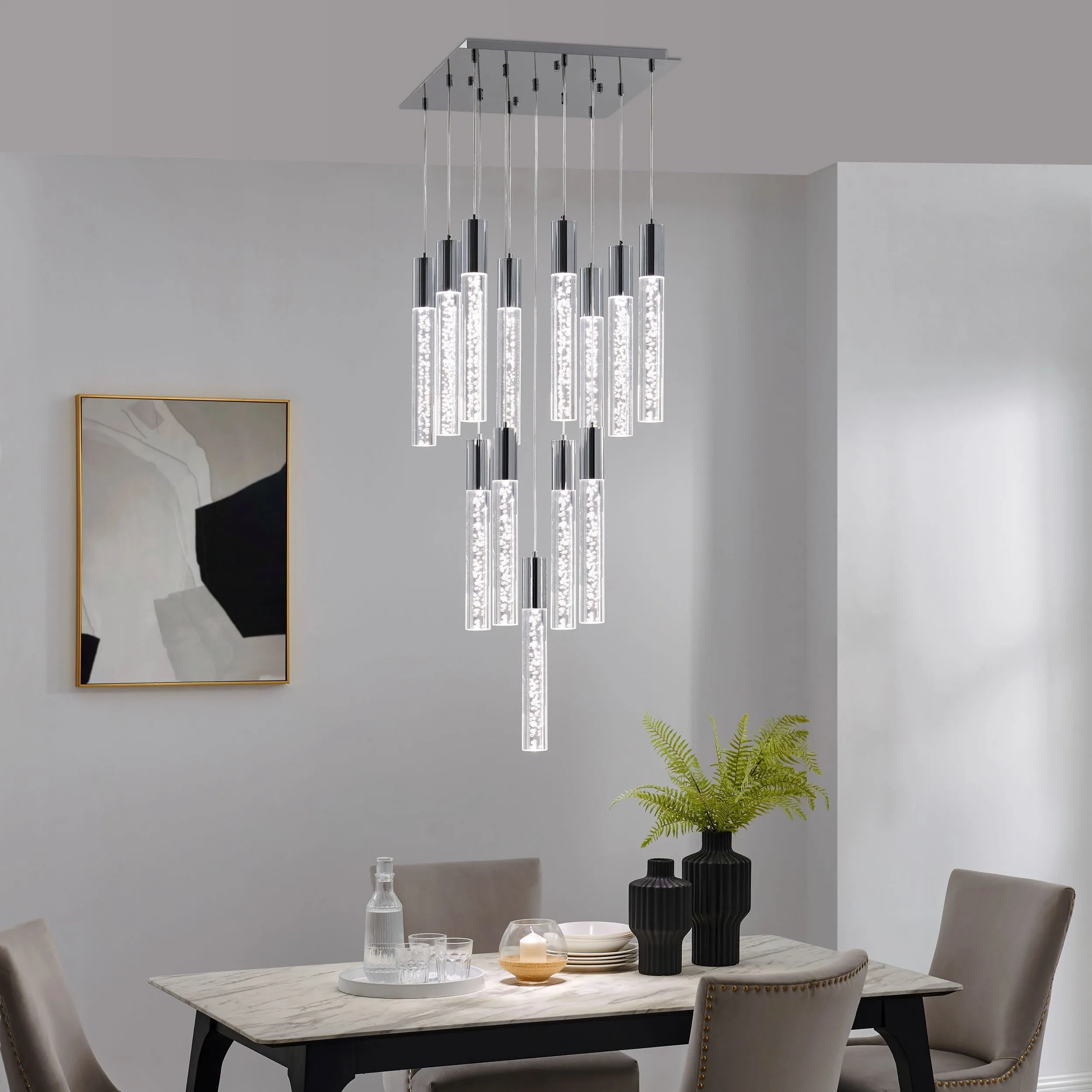 Sparkling Night Cylinder Chandelier// 13 Light