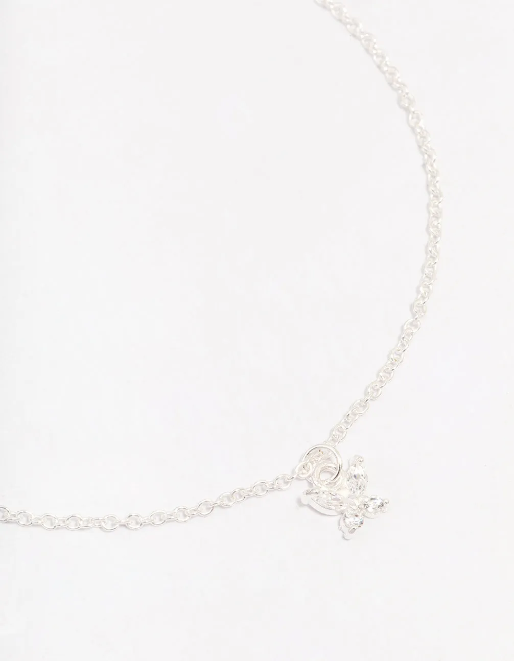 Sterling Silver Cubic Zirconia Mini Butterfly Bracelet