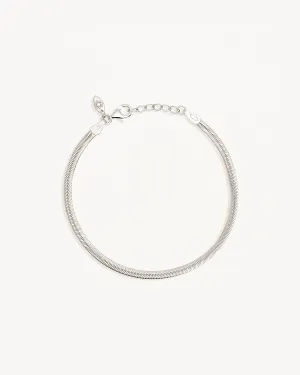 Sterling Silver Herringbone Chain Bracelet