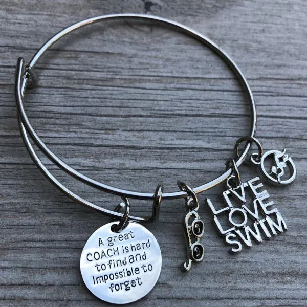 Swim Great Coach Is Hard to Find Bangle Bracelet