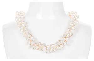 Triple White Button Freshwater Pearl Necklace