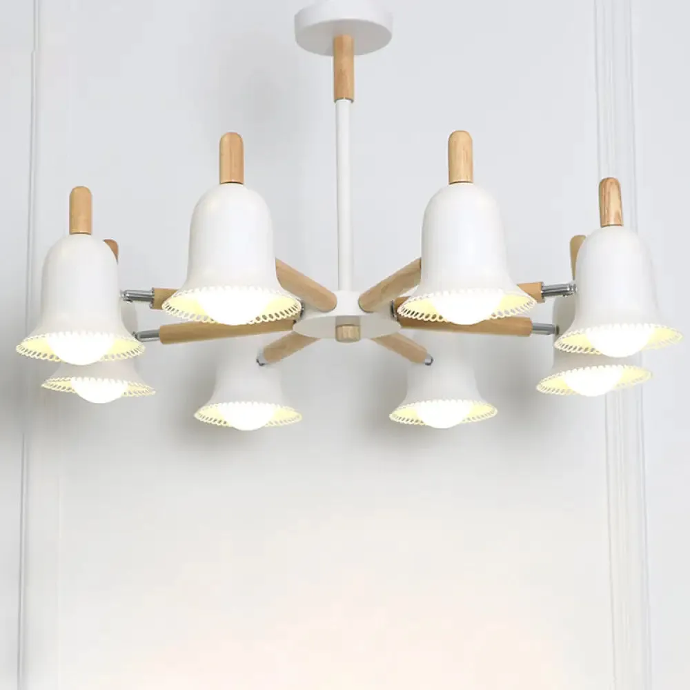 White Nordic Ceiling Pendant Wood Chandelier for Stylish Living Room Décor