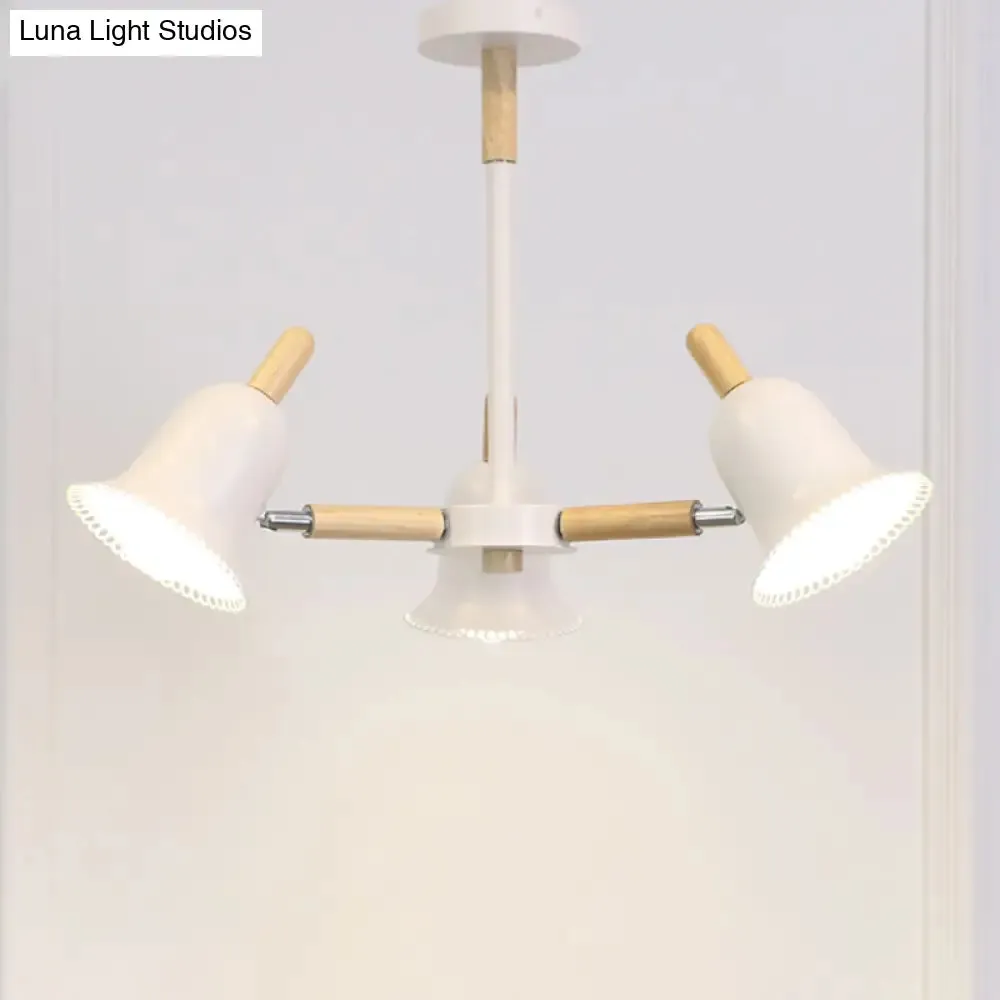 White Nordic Ceiling Pendant Wood Chandelier for Stylish Living Room Décor