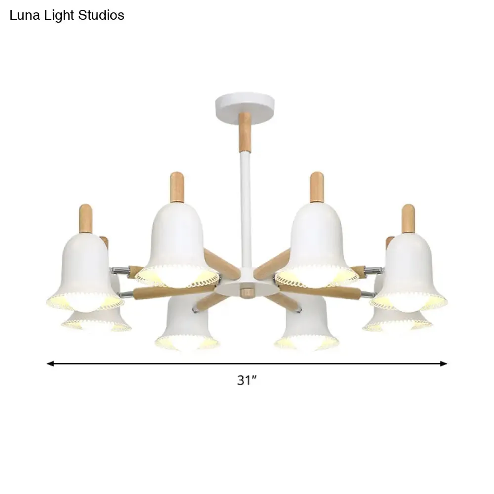 White Nordic Ceiling Pendant Wood Chandelier for Stylish Living Room Décor