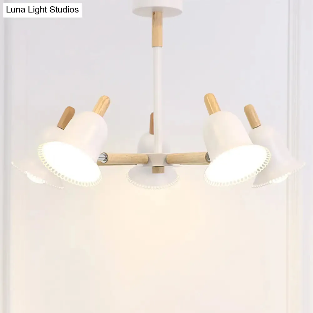 White Nordic Ceiling Pendant Wood Chandelier for Stylish Living Room Décor