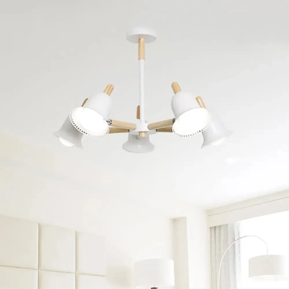 White Nordic Ceiling Pendant Wood Chandelier for Stylish Living Room Décor